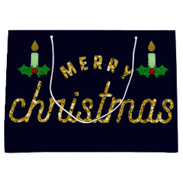 Glitzer Weihnachtskerze Große Geschenktüte