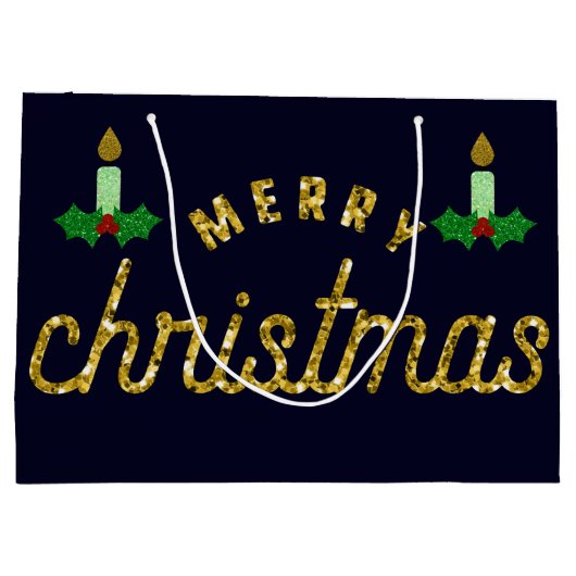 Glitzer Weihnachtskerze Große Geschenktüte (Rückseite)