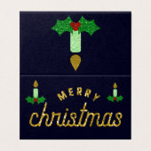 Glitzer Weihnachtskerzenkarten (Außenseite Aufgefaltet)