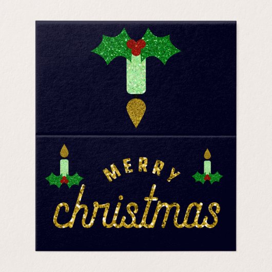 Glitzer Weihnachtskerzenkarten (Außenseite Aufgefaltet)