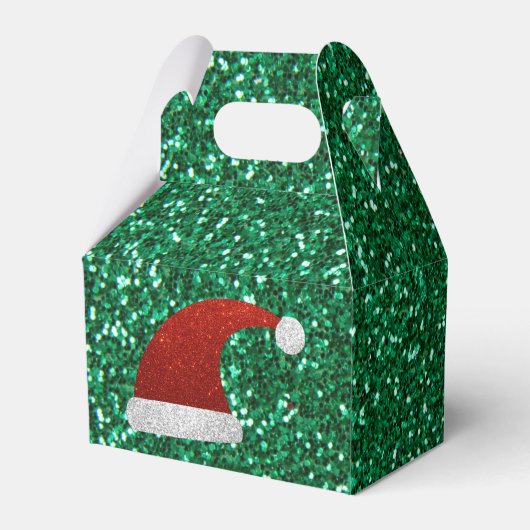 Glitzer Weihnachtsmannmütze Geschenkschachtel (Rückseite)