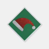 Glitzer Weihnachtsmannmütze Napkins Serviette (Ecke)