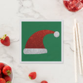 Glitzer Weihnachtsmannmütze Napkins Serviette (Beispiel)