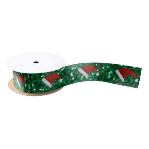 Glitzer Weihnachtsmannmütze Satinband