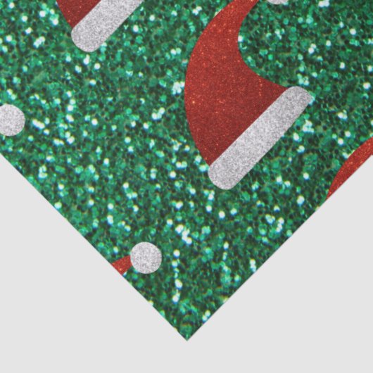 Glitzer Weihnachtsmannmütze Seidenpapier (Detail)