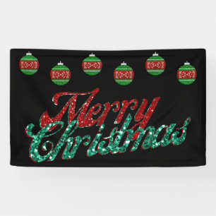 Glitzer Weihnachtsschmuck Banner