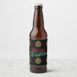 Glitzer Weihnachtsschmuck Bierflaschenetikett<br><div class="desc">🎄 🎄 Karo aus der Erholung der Happy Planet Partys Weihnachtskollektion,  um diese festliche Jahreszeit magisch 🎄 🎄 🎄</div>