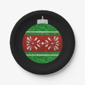 Glitzer Weihnachtsschmuck Pappteller (Vorderseite)