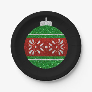 Glitzer Weihnachtsschmuck Pappteller