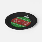 Glitzer Weihnachtsschmuck Pappteller (Schrägansicht)