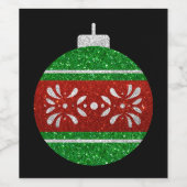Glitzer Weihnachtsschmuck Weinetikett (Einzelnes Label)