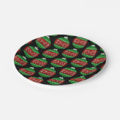 Glitzer Weihnachtsschmuckmuster Pappteller (Schrägansicht)