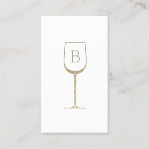 Glitzer Wein Barkeeper Sommelier Monogramm Visitenkarte