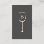Glitzer Wein Barkeeper Sommelier Monogramm Visitenkarte (Vorderseite)