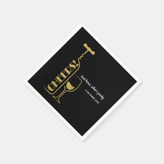 Glitzer, Wein, Whimsikar, Cocktail Papier Napkins Serviette (Ecke)