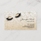Glitzer Weißer Marmor Makeup Künstler Wimpern Visitenkarte (Rückseite)