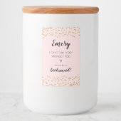 Glitzer werden Sie mein Bridesmäher-Aufkleber sein Lebensmitteletikett (Vorderseite)