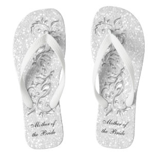 Glitzer White   Hochzeit Badesandalen