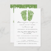 Glitzer White Mint Green Baby Dusche Feet Einladung (Vorne/Hinten)