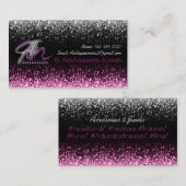 Glitzer White & Pink Star Rain Jeweler Visitenkarte (Vorne/Hinten)