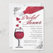 Glitzer Wine Bridal Dusche Einladung (Vorderseite)