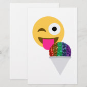 Glitzer wink Emoji Briefpapier (Vorne/Hinten)