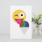 Glitzer wink Emoji Briefpapier (Stehend Vorderseite)