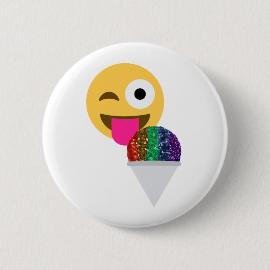 Glitzer wink Emoji Button (Vorderseite)