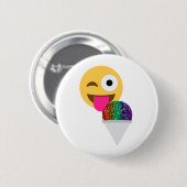 Glitzer wink Emoji Button (Vorne & Hinten)