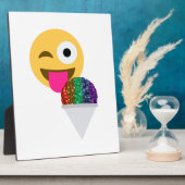 Glitzer wink Emoji Fotoplatte (Seite)