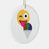 Glitzer wink Emoji Keramikornament (Rechts)