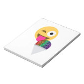 Glitzer wink Emoji Notizblock (Rotiert)