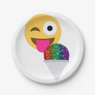 Glitzer-Wink-Emoji-Papierteller Pappteller