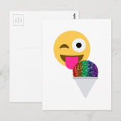 Glitzer wink Emoji Postkarte (Vorne/Hinten)