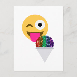 Glitzer-Wink-Emoji Postkarte