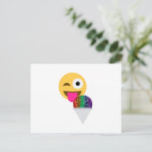 Glitzer wink Emoji Postkarte (Stehend Vorderseite)