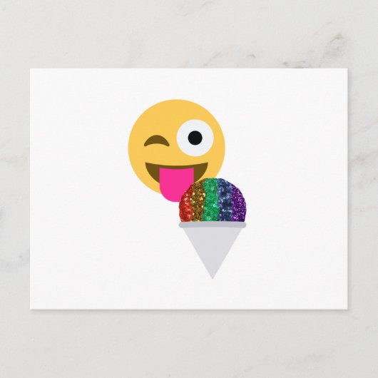 Glitzer wink Emoji Postkarte (Vorderseite)