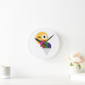 Glitzer wink Emoji Runde Wanduhr (Zuhause)