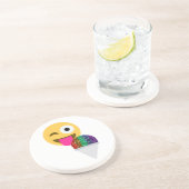 Glitzer wink Emoji Sandstein Untersetzer (Seite)