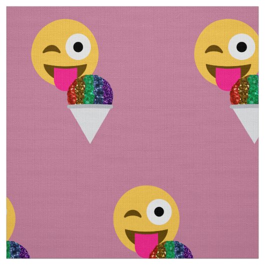 Glitzer wink Emoji Stoff (Muster)