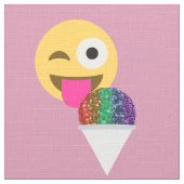 Glitzer wink Emoji Stoff (Nahaufnahme)