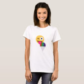 Glitzer wink Emoji T-Shirt (Vorne ganz)