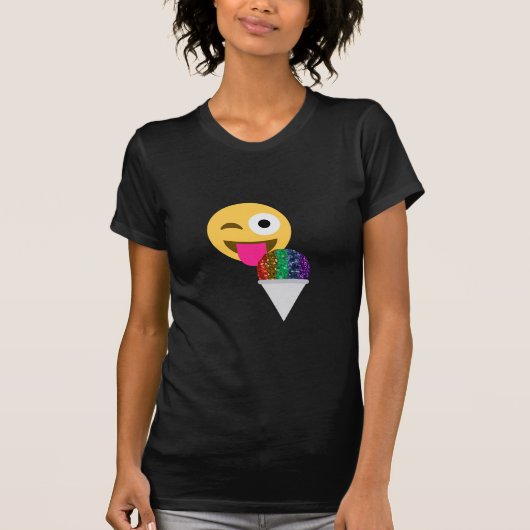 Glitzer wink Emoji T-Shirt (Vorderseite)