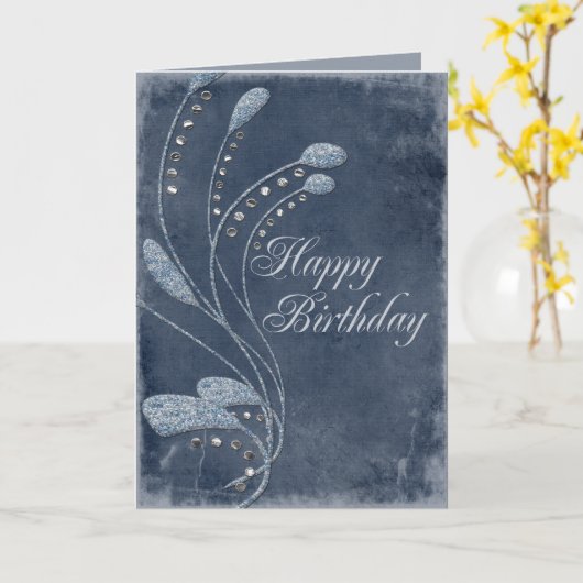 Glitzer Wirbel Geburtstag Karte (Gelbe Blume)