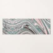 Glitzer-Wirbel-Individuelle Name aus blau und gold Yogamatte (Vorderseite (Horizontal))