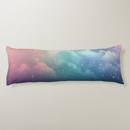 Glitzer Wolken Seitenschläferkissen (Rückseite)