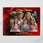 Glitzer Wonderland Foil Holiday Foto Postkarten (Vorderseite)