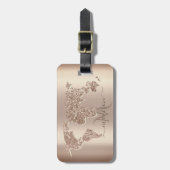 Glitzer World Map Travel Monogram Gepäckanhänger (Vorderseite vertikal)