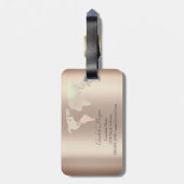 Glitzer World Map Travel Monogram Gepäckanhänger (Rückseite vertikal)