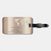 Glitzer World Map Travel Monogram Gepäckanhänger (Rückseite horizontal)
